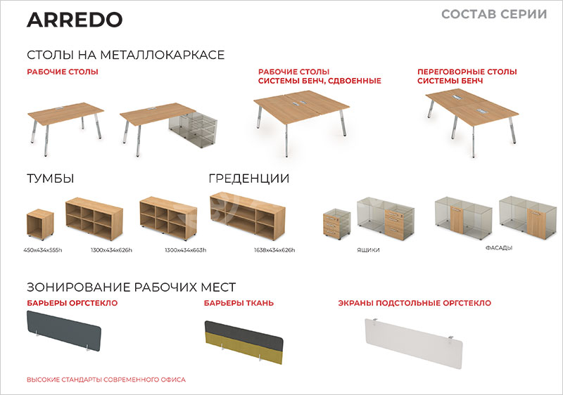 Новинка 2021 - Офисная мебель ARREDO